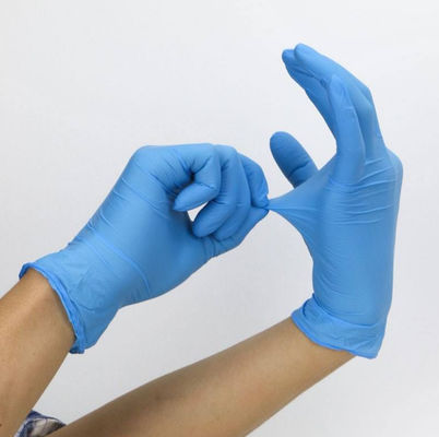 Guantes disponibles medios del nitrilo, color durable del azul de los guantes del examen del nitrilo
