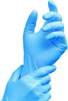 Nitrilo azul de 100 del paquete guantes disponibles del hospital biodegradable