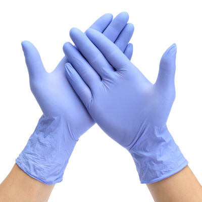 Guantes azules disponibles Xl del nitrilo del cuidado azul de la mano con el apretón