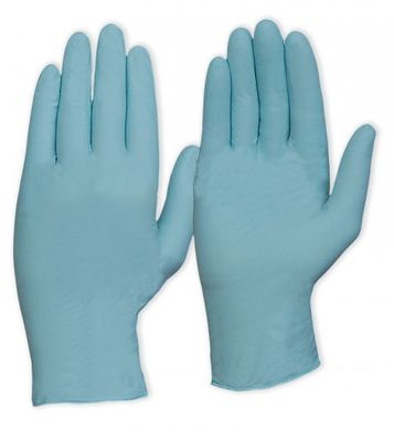 Los guantes disponibles resistentes químicos grandes del nitrilo se pulverizan libremente