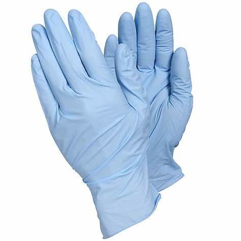 Resistencia de rasgón excelente del nitrilo del hospital sensibilidad médica azul de los guantes de la buena